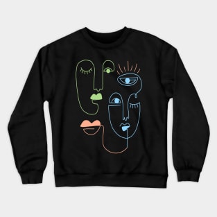 abstract face line art Crewneck Sweatshirt